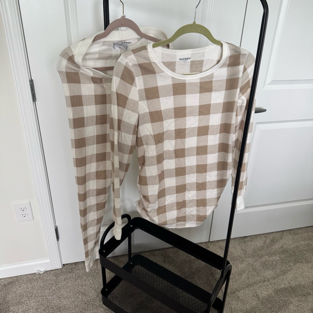 Maternity plaid Long Sleeve Pajama set
